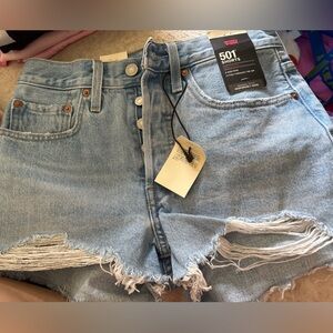 BRAND NEW Levi's 501 Blue Jean Shorts NWT High-Waisted